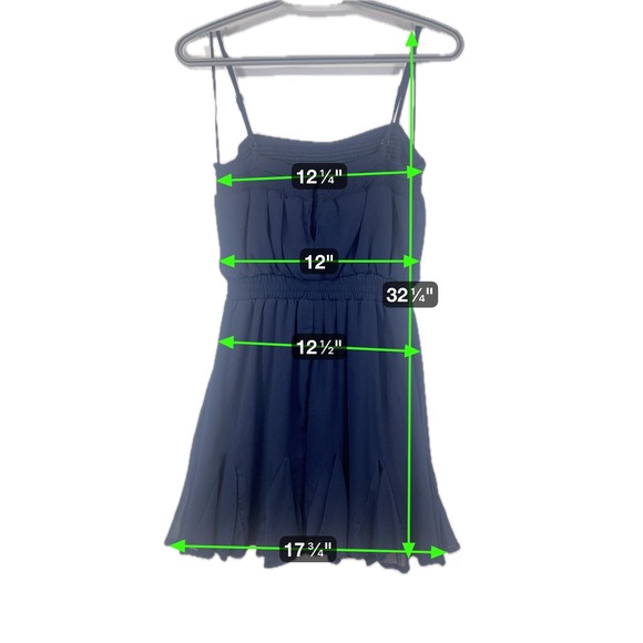 Mi Ami Navy Blue Dress Sleeveless Drawstring Waist Flared Hem XXS - Picture 7 of 7
